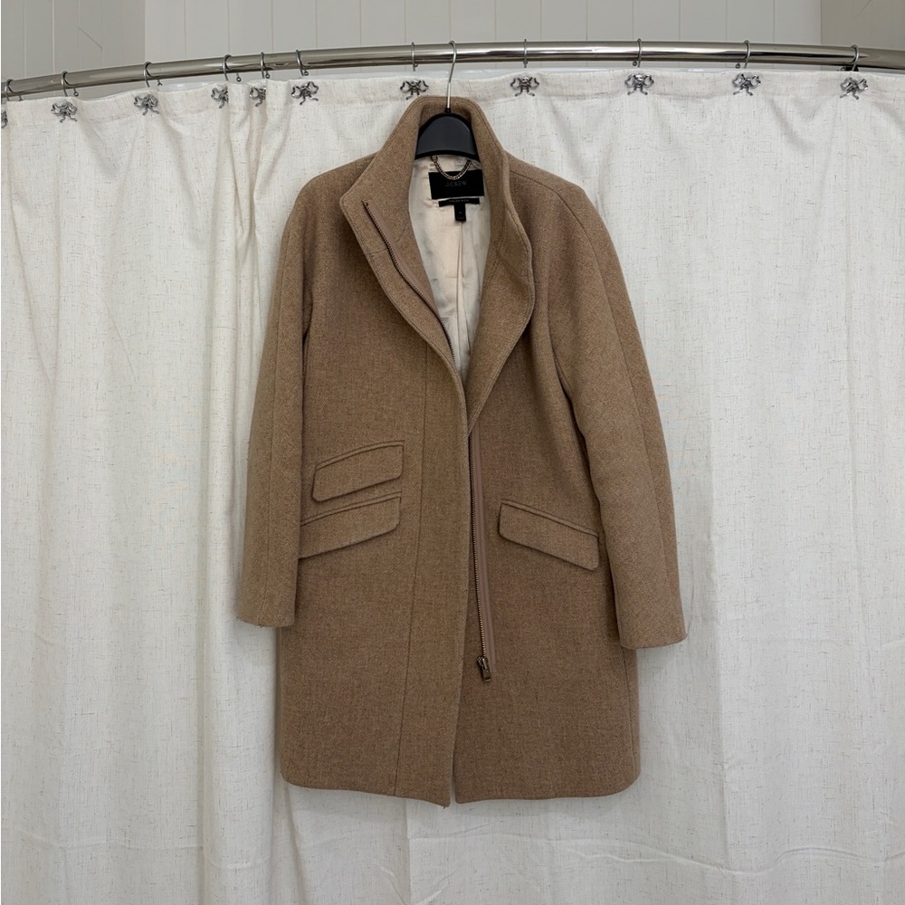 J Crew Cocoon Coat Italian Stadium in color Sandstone
